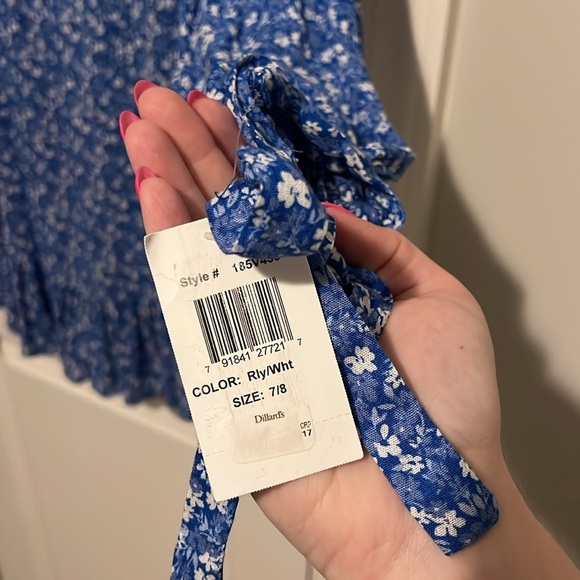 B Darlin Blue Floral Dress - Picture 12 of 12